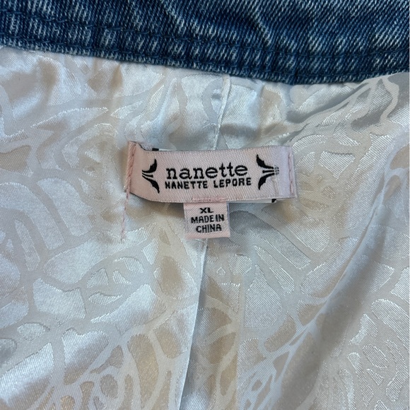 Nanette Lepore Frayed Tweed Denim Trim Jacket Blazer - Picture 14 of 16